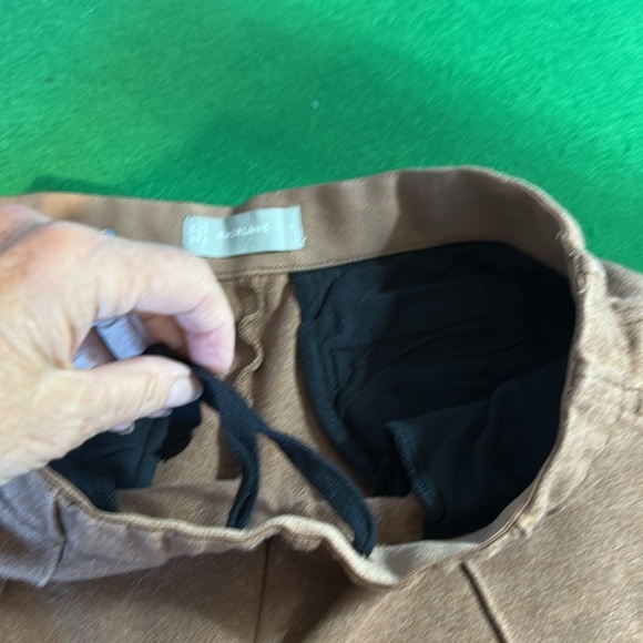 EVERLANE THE DREAM PLEATED KNIT CROP HEATHERED  AUBURN PANT SZ S - Picture 9 of 15